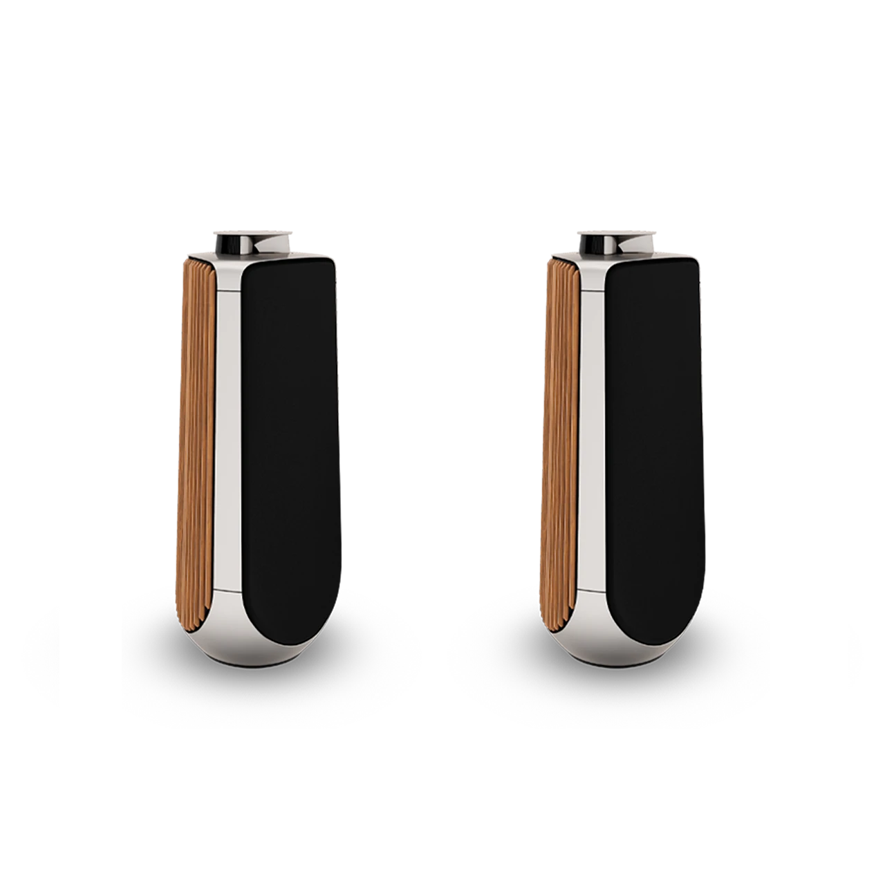 A pair of Beolab 50s in natural oak