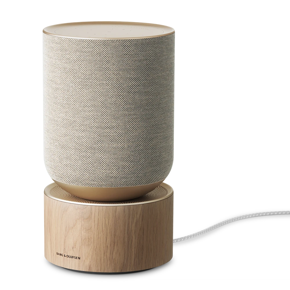 Beosound Balance with Google Assistant in natural oak with cable