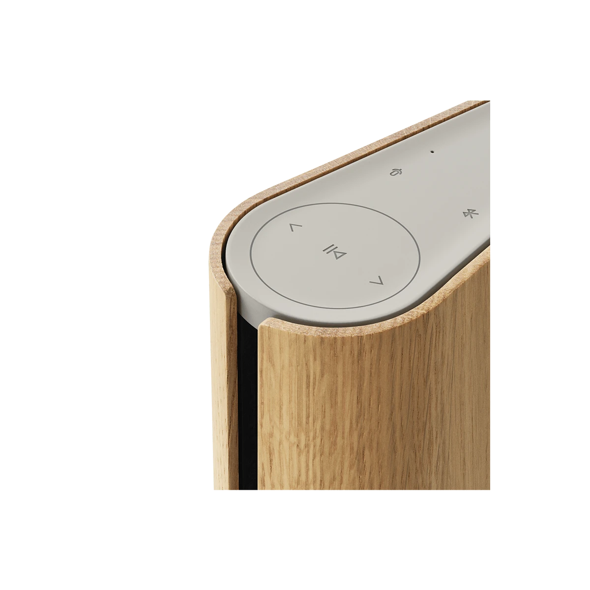 Beosound Emerge speaker in gold tone detail view of the user interface