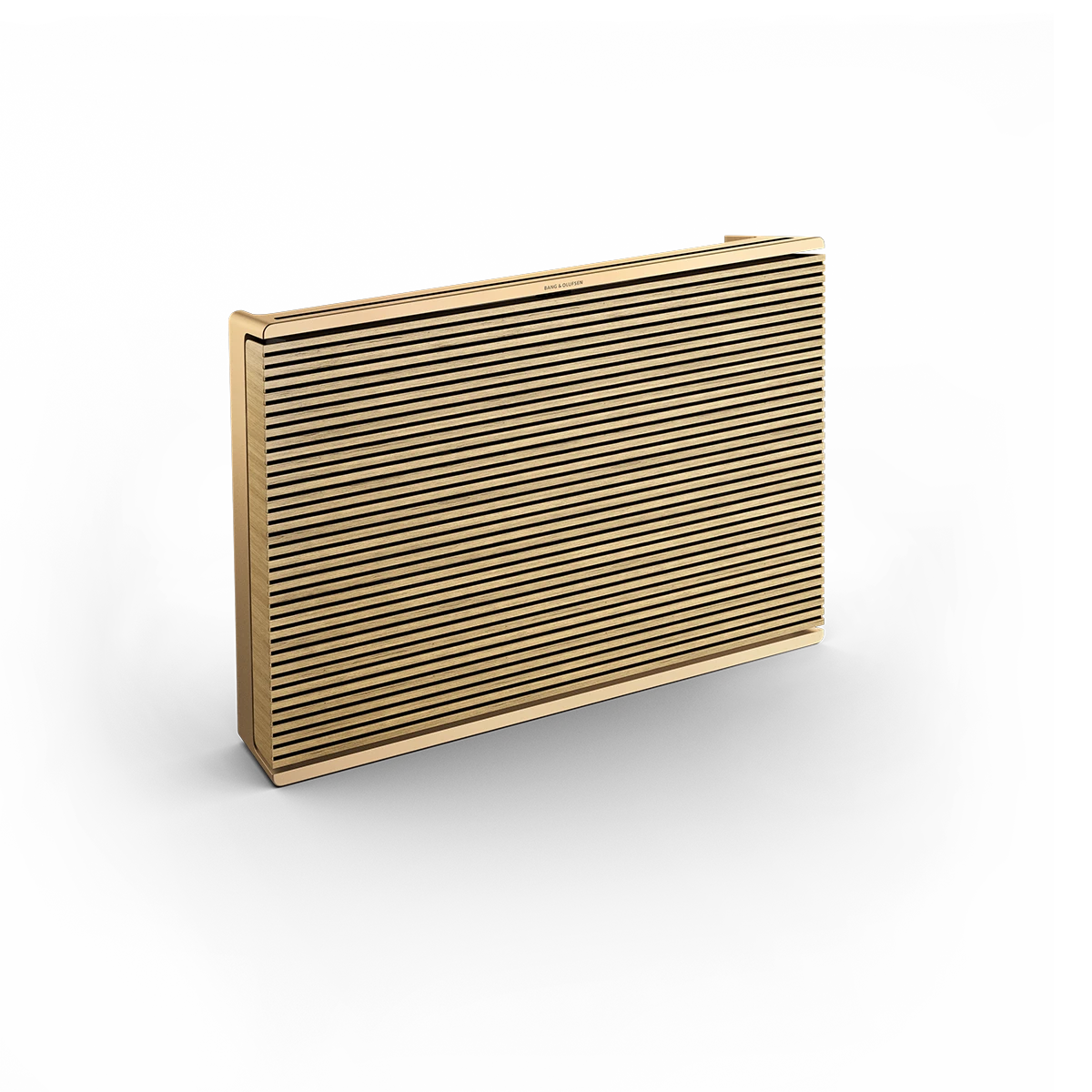 Beosound Level speaker in Gold Tone with light oak